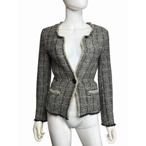 Isabel Marant Etoile Women's 36 Gray Leary Wool Blend Tweed Jacket Blazer EUC
